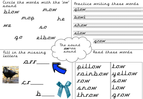 Phonics worksheet- ow (oa sound)