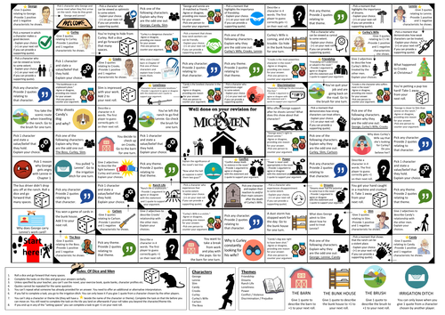 Of Mice and Men Revision Board Game