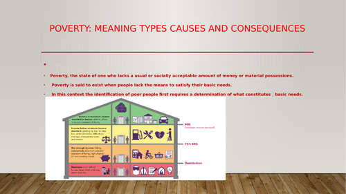 Poverty : Meaning, Causes, types and levels of poverty.