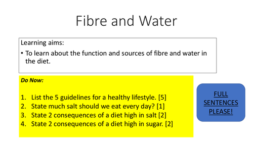 KS3 Fibre and Water Remote Learning