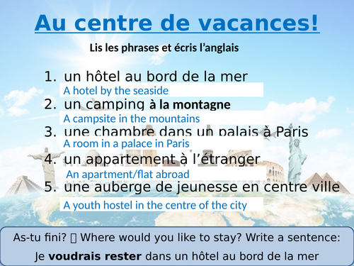 Au centre de vacances