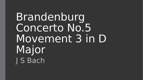 Edexcel GCSE Music Bach Brandenburg set work analysis and student booklet