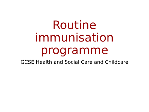 Childhood immunisation