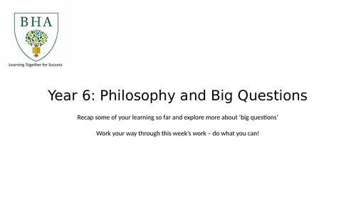 Philosophy Introduction KS2  - 3 lessons (Stay Home - Covid-19)