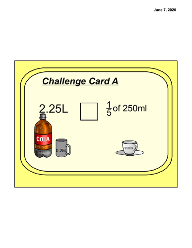 Fraction Measurement challenge cards