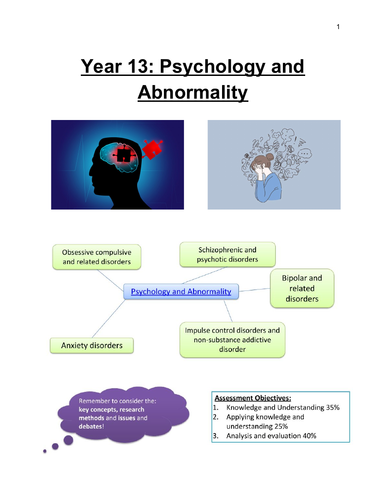 Psychology and Abnormality Topic 1: Schizophrenia and Delusional Disorder Booklet