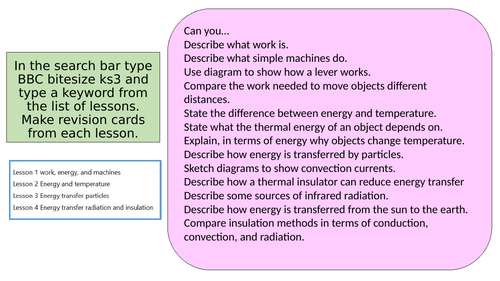 New Activate AQA 2 Energy whole unit 4 lessons KS3