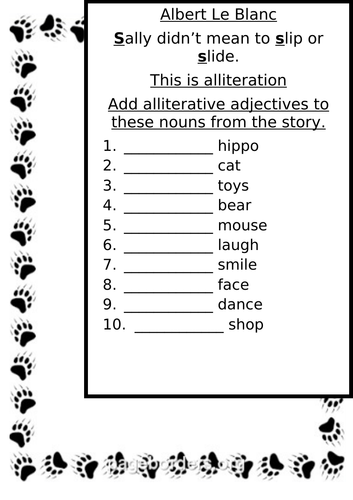 Albert Le Blanc Literacy Pack