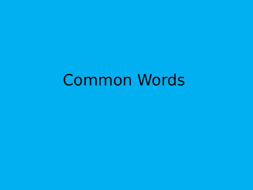 Common Words Powerpoints