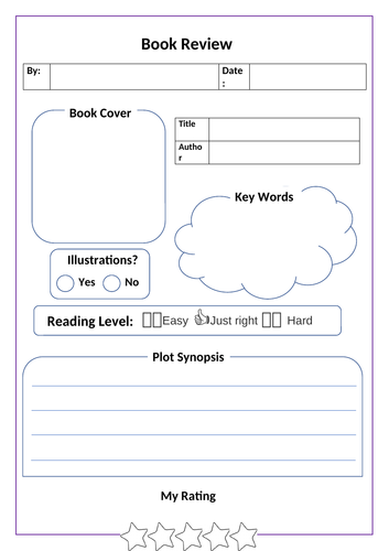 year 7 book review template ks3