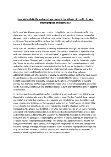 Unseen poetry essay example a level picture