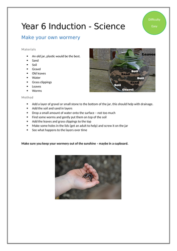 Science at Home - Make a Wormery