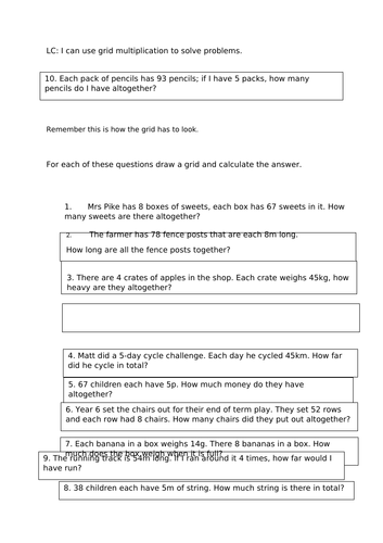 Use grid method to solve problems