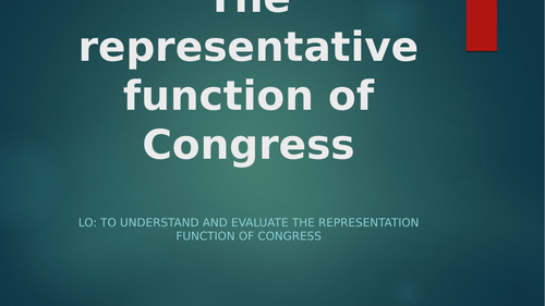 US Congress - Government and Politics of the USA Chapter 2