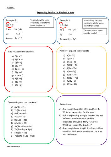 expanding brackets - single brackets