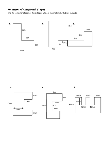 Perimeter Of Compound Shapes Teaching Resources