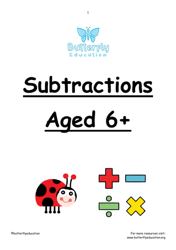 6+ Subtraction Workbook