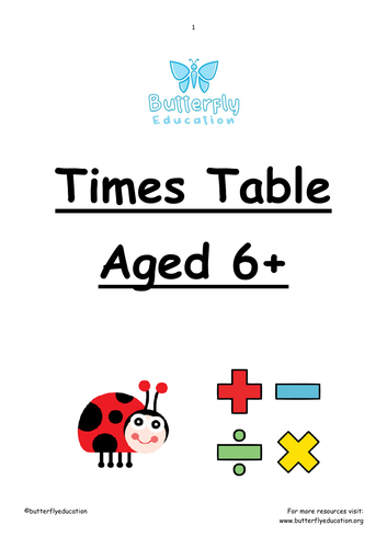 6+ Times Table Workbook