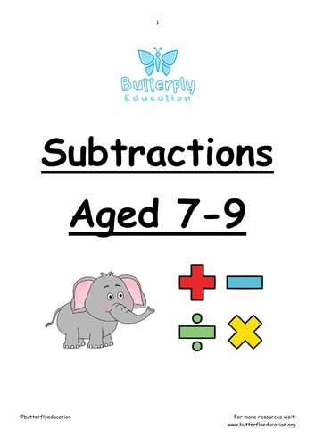 7-9 Subtraction Workbook