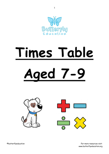 7-9 Times Table Workbook