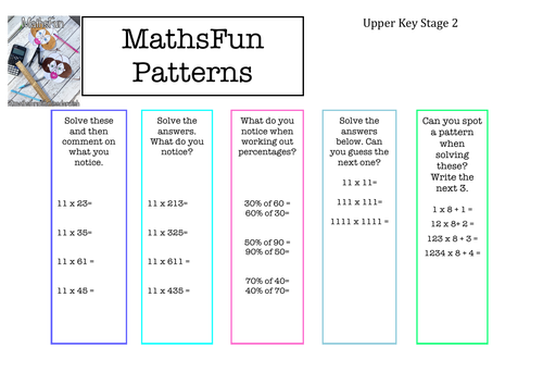 Maths Patterns (Spotting patterns in calculations)