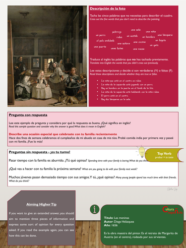 GCSE Spanish Speaking Booster - Las Meninas