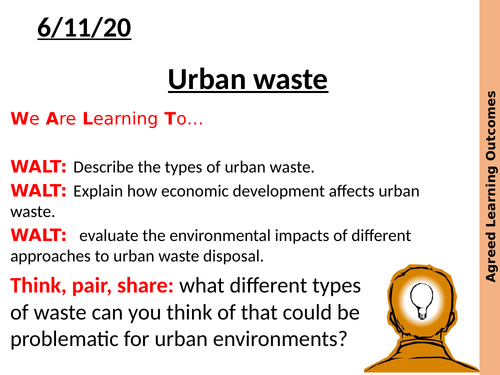 AQA A level urban waste
