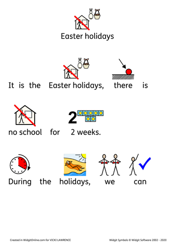 Easter holidays social story