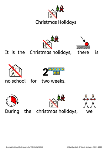 Christmas holidays social story