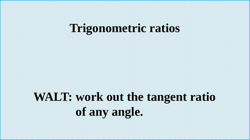 Trigonometric ratio tangent