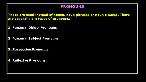 PERSONAL PRONOUNS