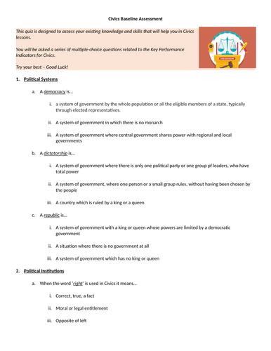 Civics Baseline Assessment