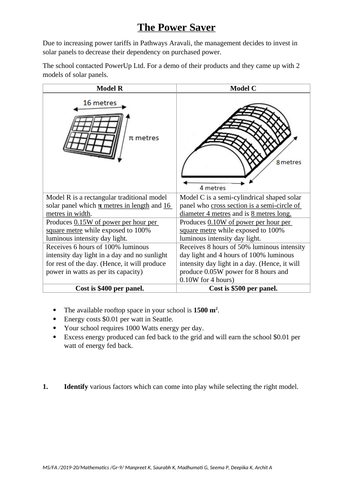myp-math-criterion-c-d-the-power-saver-teaching-resources