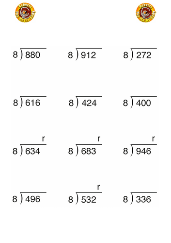 division-by-8-teaching-resources