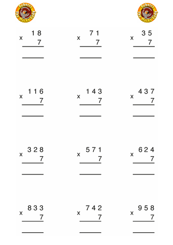 multiplication by 7 teaching resources