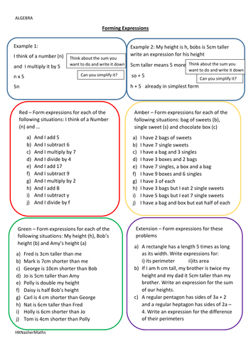 Forming Expressions