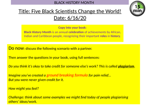 Black History Lesson-Five Black Scientists Change the World! | Teaching