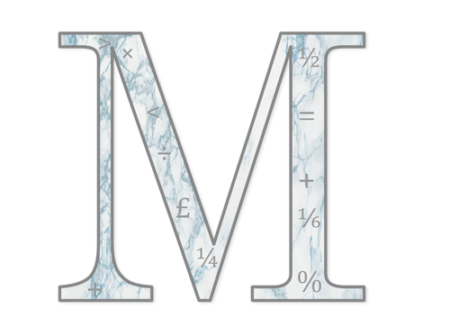 Maths Lettering For Display (Blue Marble)