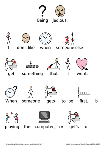feeling jealous social story
