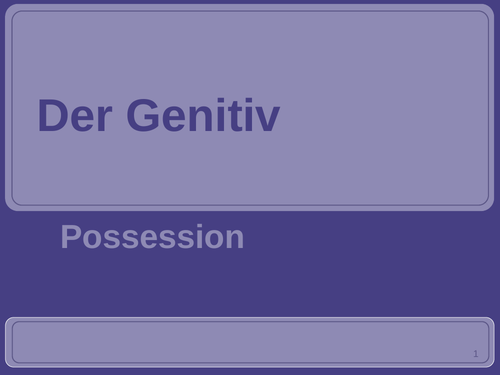 Genitiv Possession in German