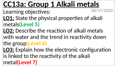 Edexcel CC13a Alkali metals