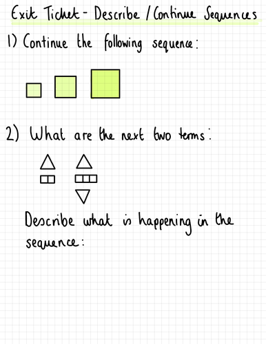 White Rose Maths Year 7 Sequences Exit Tickets