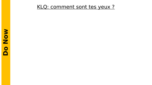 Comment Sont Tes Yeux Cheveux Teaching Resources