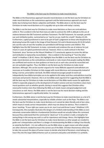 A*Bible/Theonomous approach essay/OCR/RS