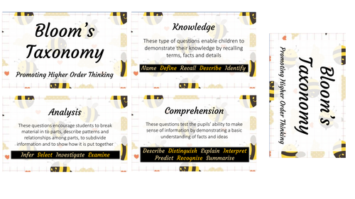 Bloom's Taxonomy Question Cards
