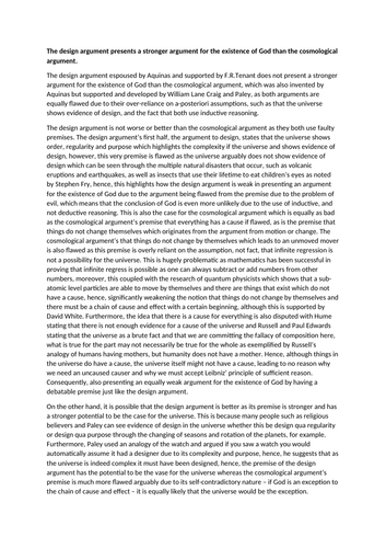 cosmological argument essay pdf