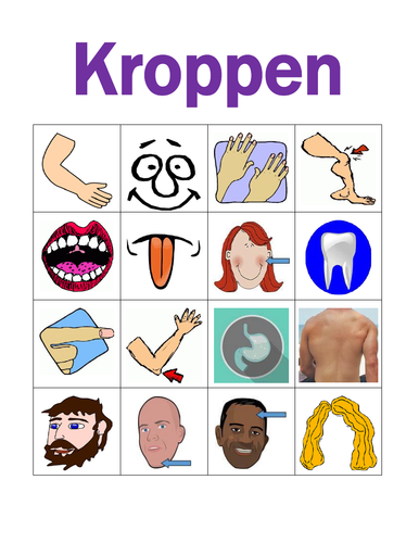 Kropp (Body in Norwegian) Bingo