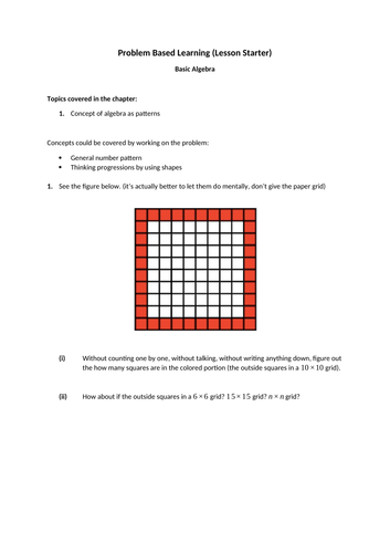 Basic Algebra (Year 7-8)