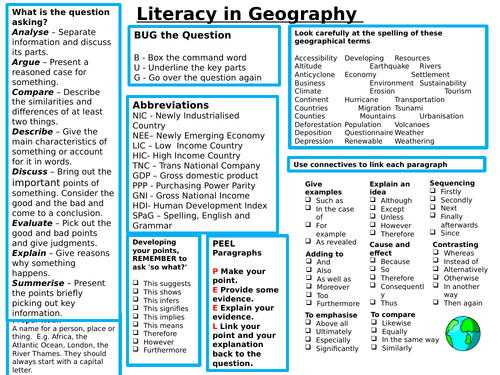 Literacy Geography Mat