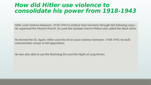 Hitler's Consolidation of Powers and Nazi Control in Germany 1933-145